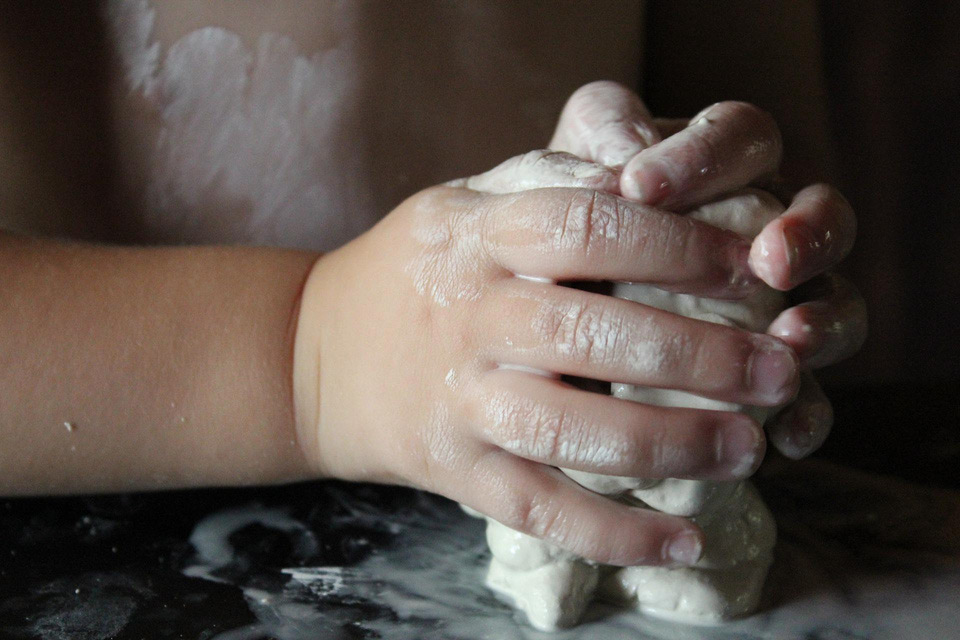 Playing with clay at Little Ferns Rolleston